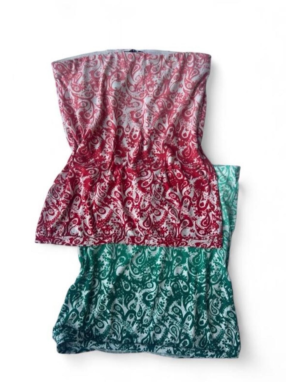 NWT The Limited Tube Top Bundle - Boho Paisley Ombre - Red & Green - Size XS